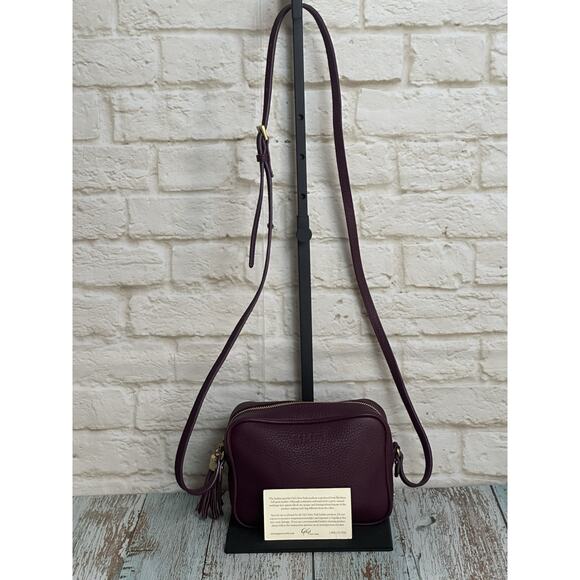 Gigi Crossbody Handbag‎ Women's Leather Camera Handbag Burgundy Wine Small - Picture 16 of 16